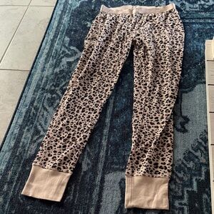 Victoria's Secret Light Pink Leopard Ribbed Lounge Joggers